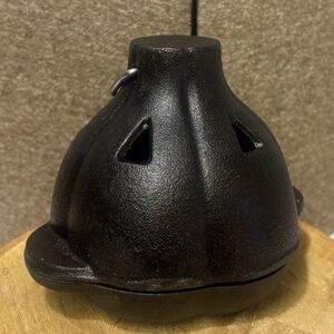 Black Cast Iron Garlic Roaster/ Storage Container with Lid